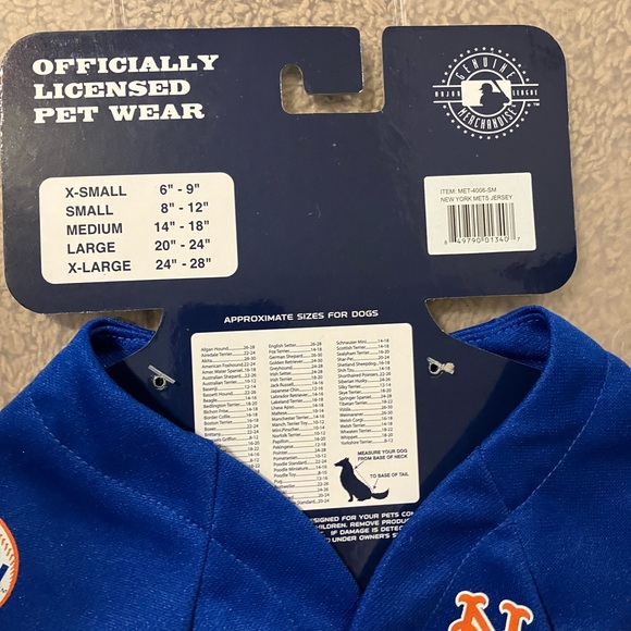 New York Mets #01 MLB Dog Pet Blue Jersey - Picture 8 of 9